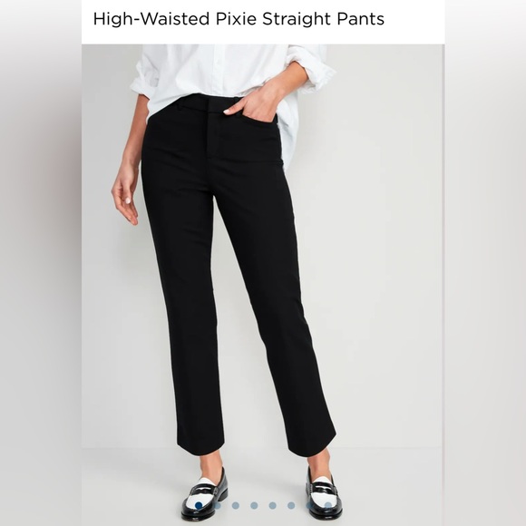 Old Navy High-Waisted Pixie Straight Pants Black Size 0 - Picture 1 of 8